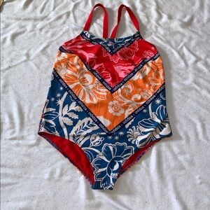 adidas FARM RIO Red and Blue Floral One Piece Swimsuit PLUS SIZE 22